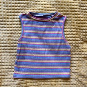 striped cropped tank top
